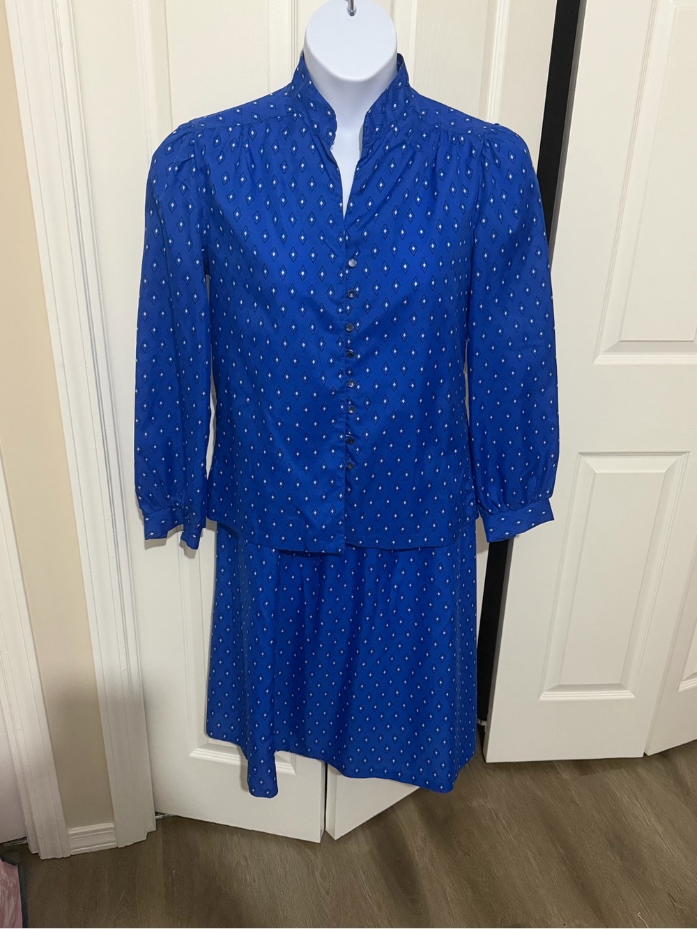 Vintage Blue Patterned skirt set 14